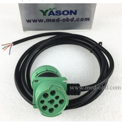 Green J1939M/F Pass-through to open end cable 2m