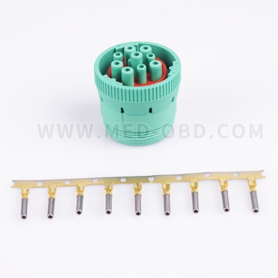 Type 2 Green J1939 9pin Female Connector with 9pins