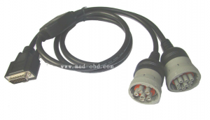 OBD2 Interface Truck Y Cable DB15Pm to J1708 6pin Female and J1939 9pin Female