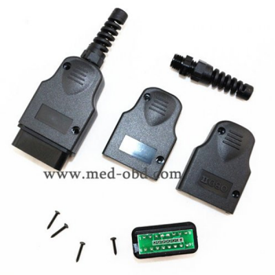 16Pin OBD2 Connector J1962m PCB Plug with Enclosure and Strain Relief