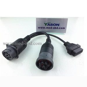 Deutsch J1939 Male Connector to J1939 Female Connector and OBD2 Female Y Cable