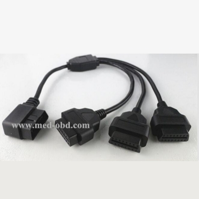 OBD2 splitter Y cable , Right Angle J1962M to 3-J1962F, Splitter OBD2 Cable 1 to 3, 1ft