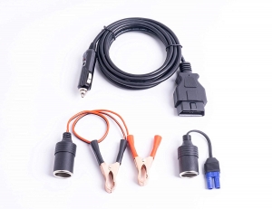OBD 2 Vehicle Emergency Power Supply Cable Memory Saver with Alligator Clip-On 12V Car Battery Cigarette Lighter Power Extension Cable 10ft /3m