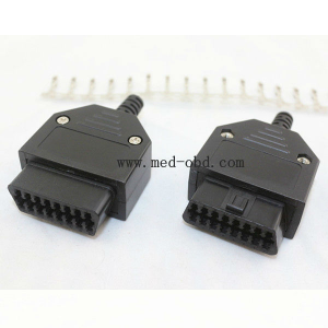 Assembled OBD2 Female Connector with Enclosure and Cable Strain Relief 16pin J1962f Female Plug