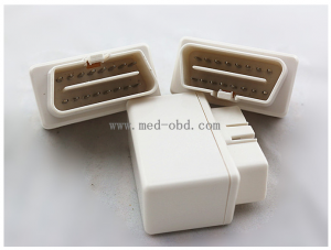 White ELM327 OBD2 Connector J1962m Plug with enclosure