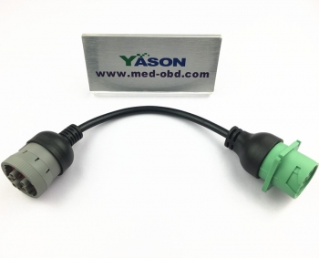 Low Profile Green J1939 Male to J1708 Female ELD Cable