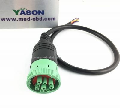 Green J1939 (9pin) To Open End 1ft 9pins Wired Female [YS-J1939F03M]